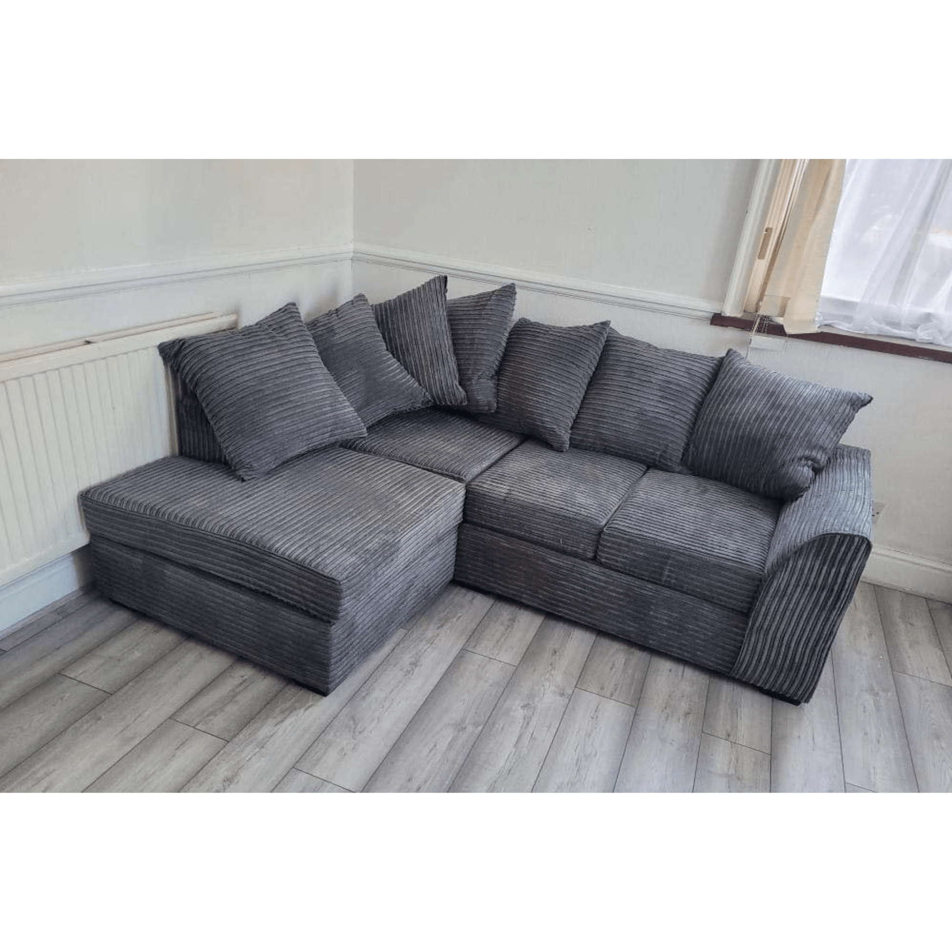 Byron Grey Fabric LHC Corner Sofa - Furniture Instore