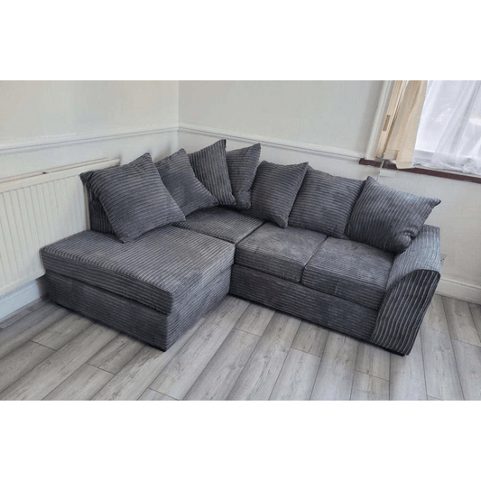 Byron Grey Fabric LHC Corner Sofa - Furniture Instore