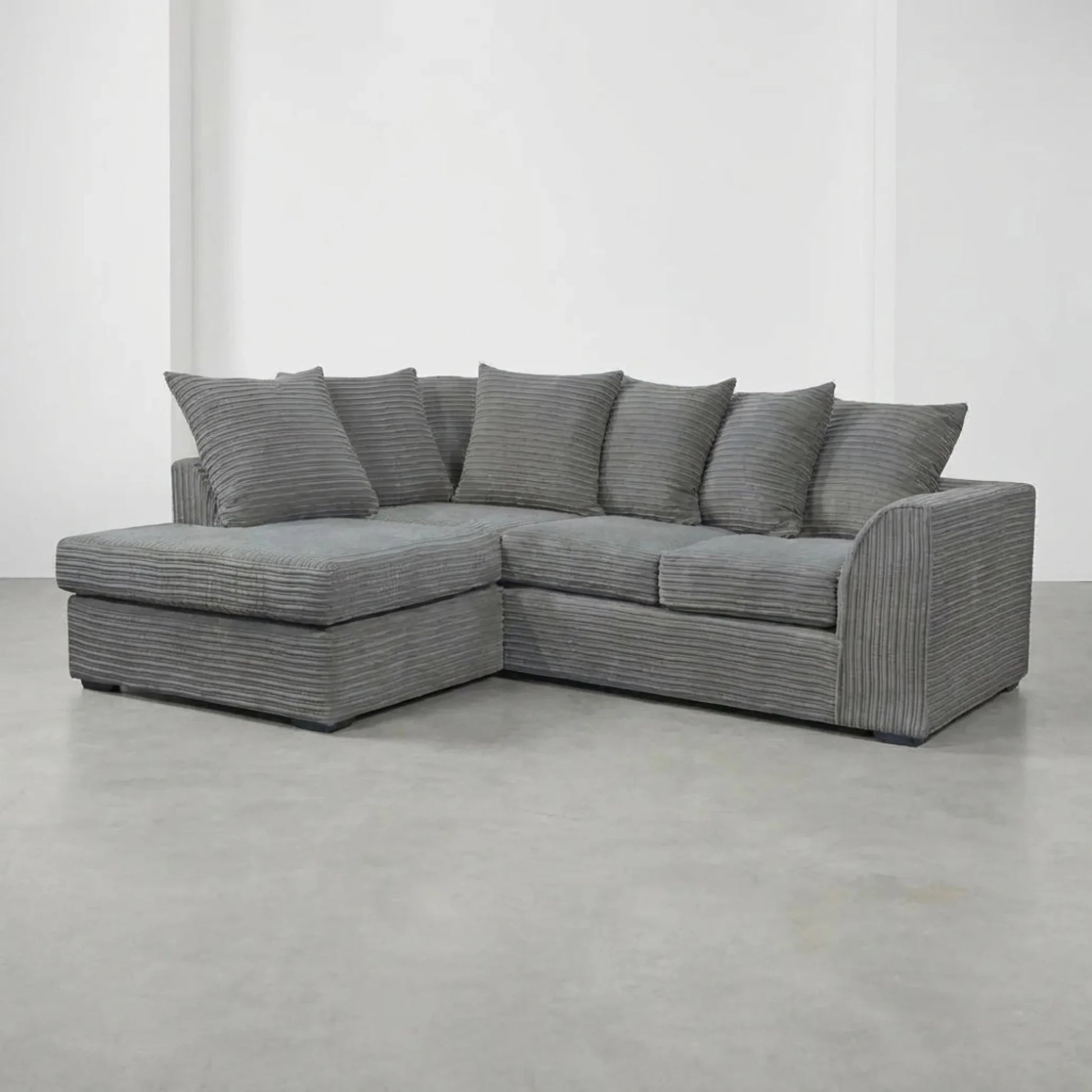 Byron Grey Fabric LHC Corner Sofa - Furniture Instore