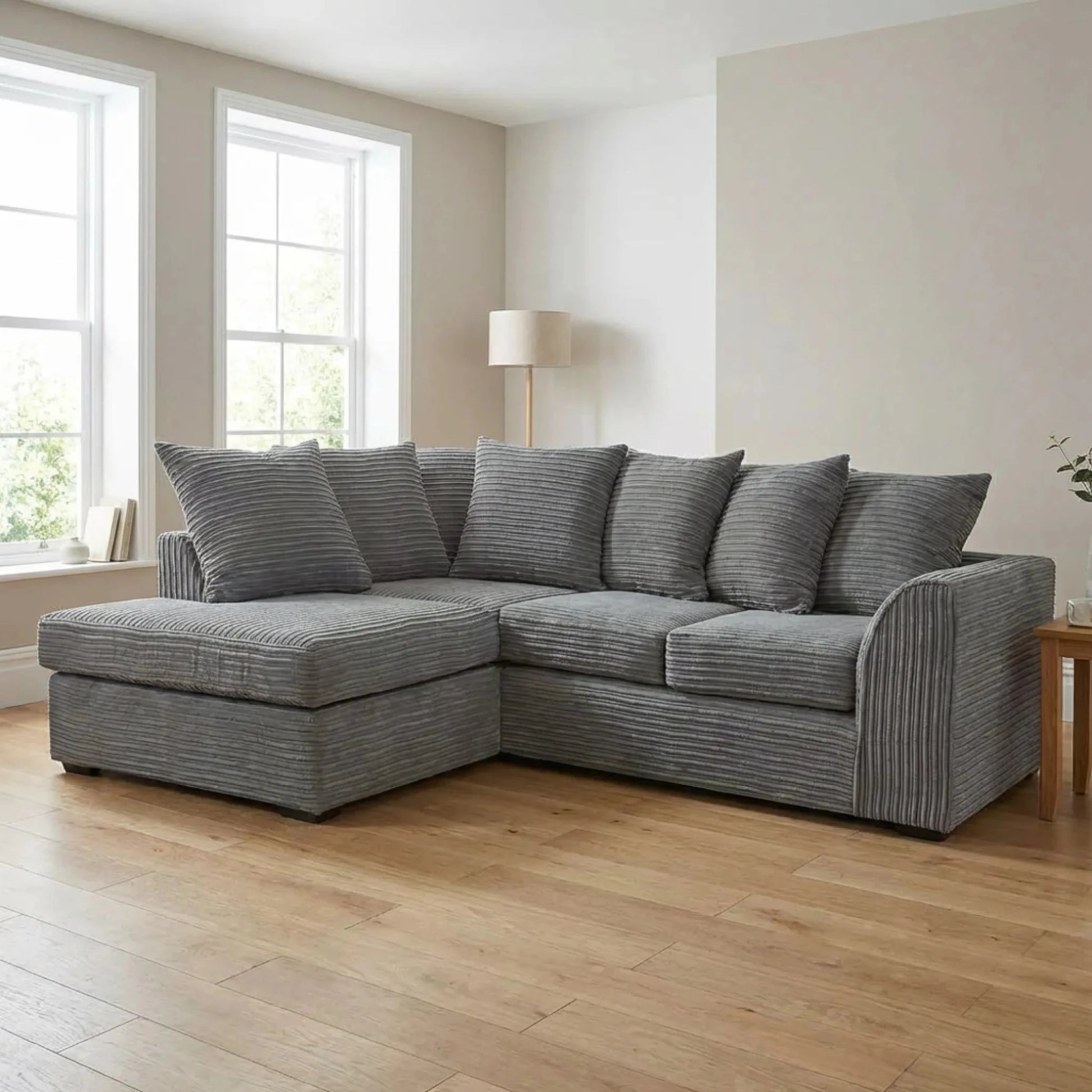Byron Grey Fabric LHC Corner Sofa - Furniture Instore