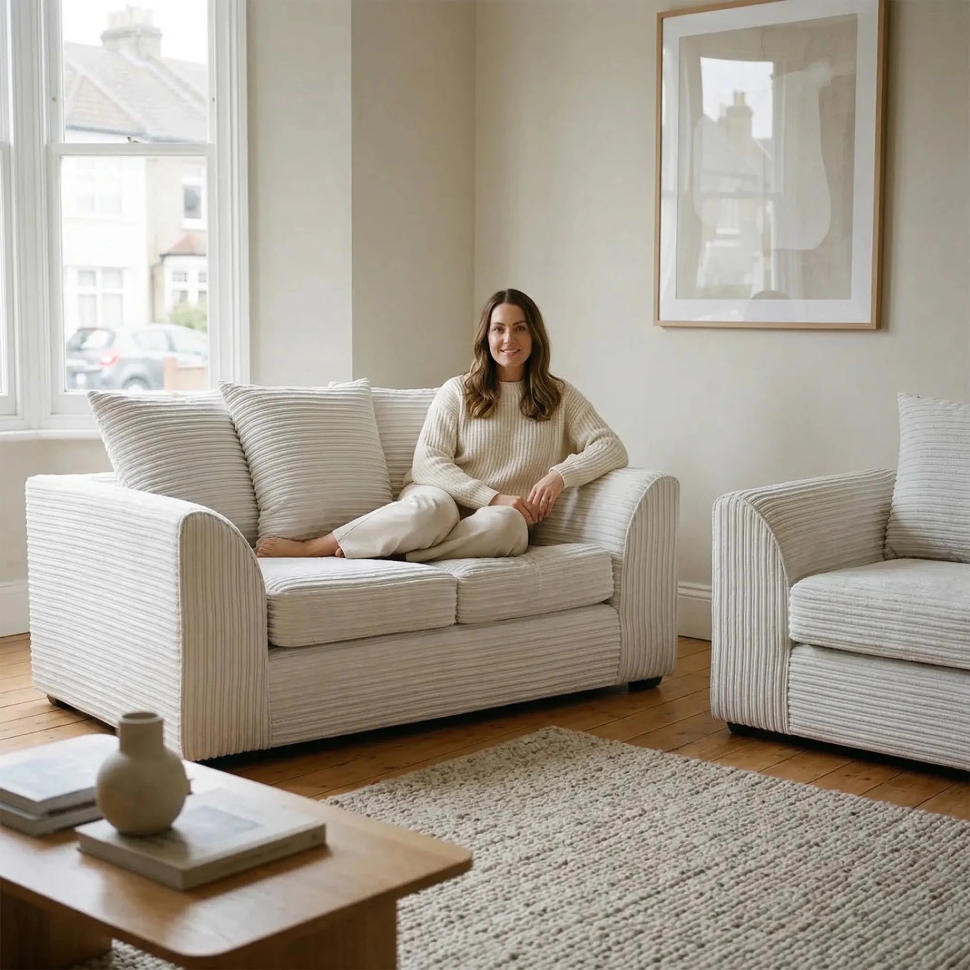 Byron Shark Fabric 2+1 Seater Sofa Set - Furniture Instore