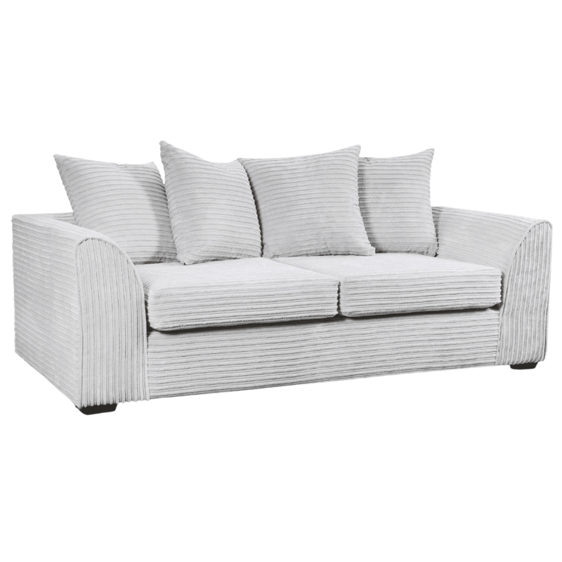 Byron Shark 3-Seater Sofa, Front View on White Background, Modern Minimal Design