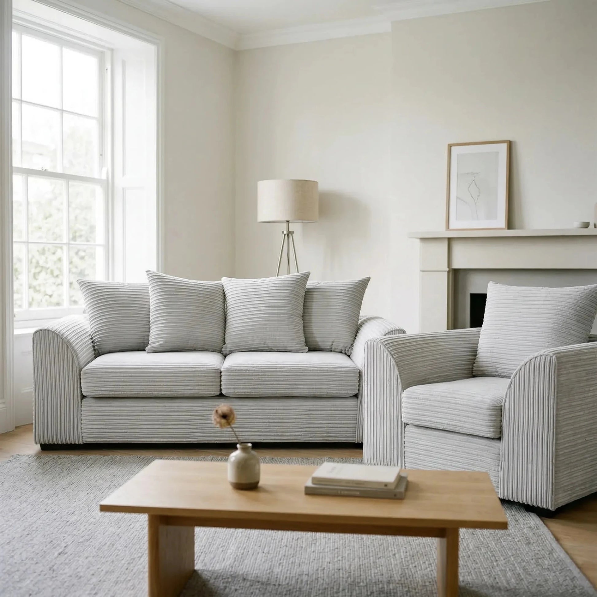 Byron Shark Fabric 3+1 Seater Sofa Set - Furniture Instore