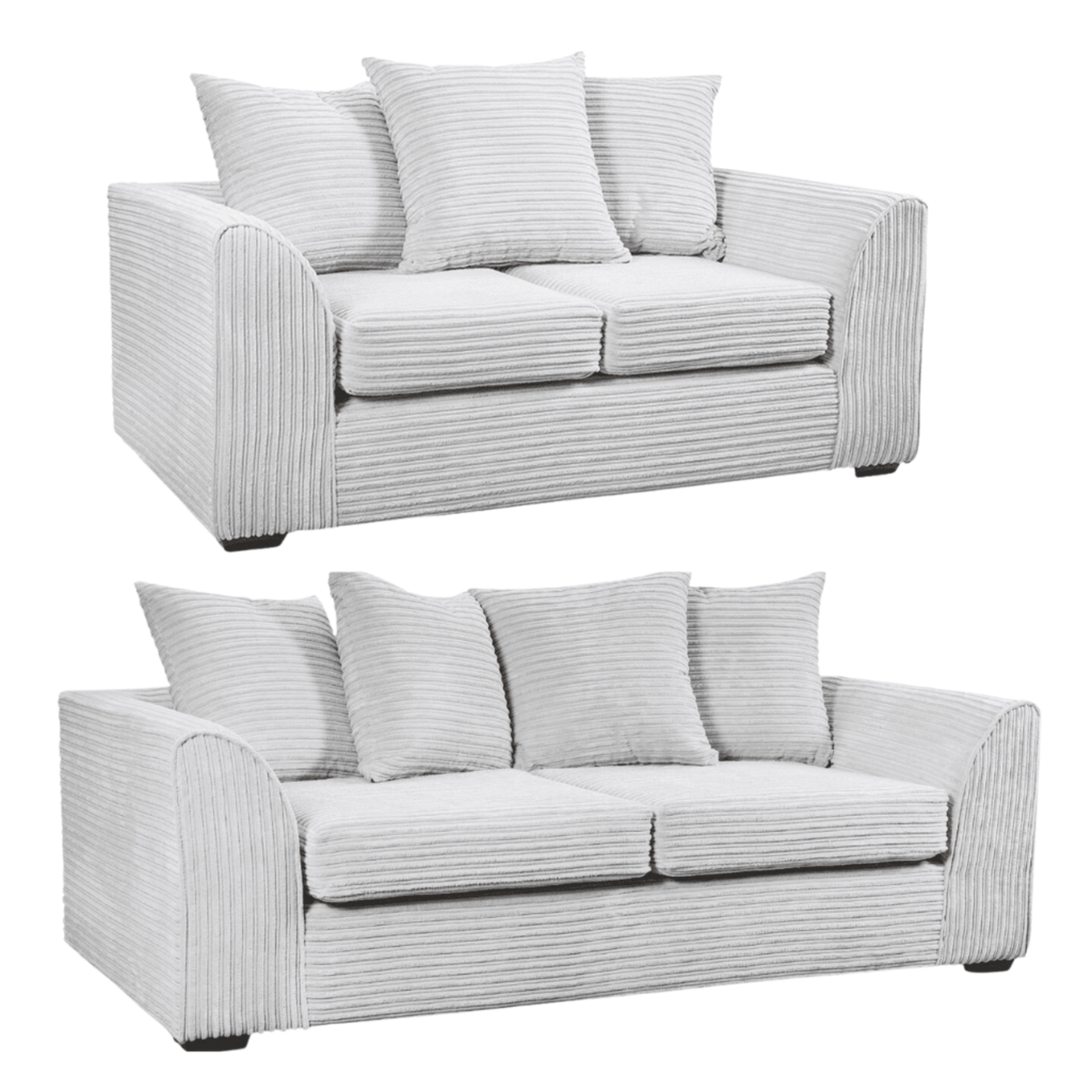 Byron Shark 3+2 Sofa Combo, Front View on White Background, Modern Minimal Design