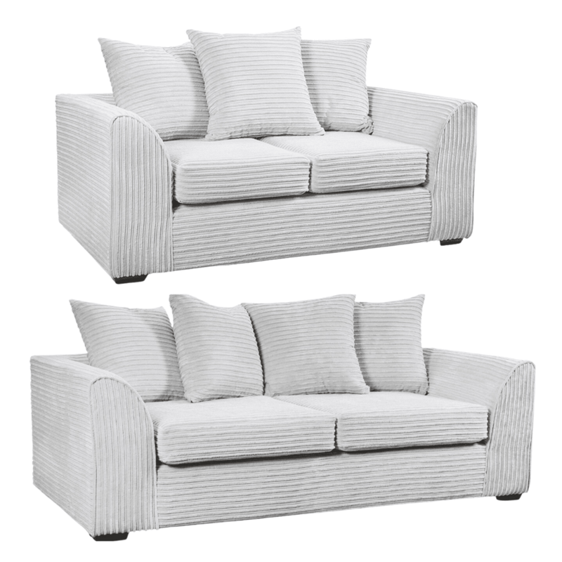 Byron Shark 3+2 Sofa Combo, Front View on White Background, Modern Minimal Design