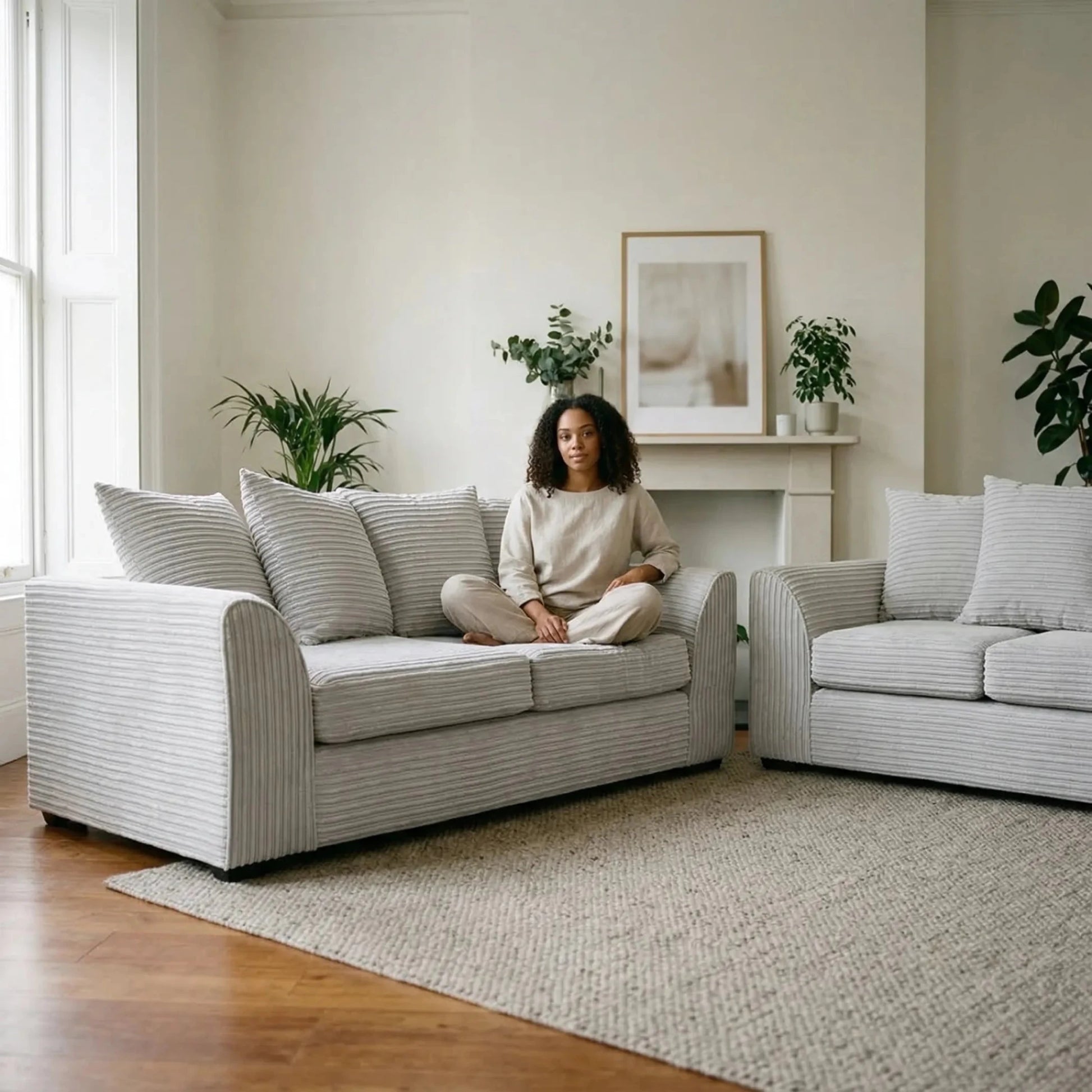 Byron Shark Fabric 3+2 Seater Sofa Set - Furniture Instore
