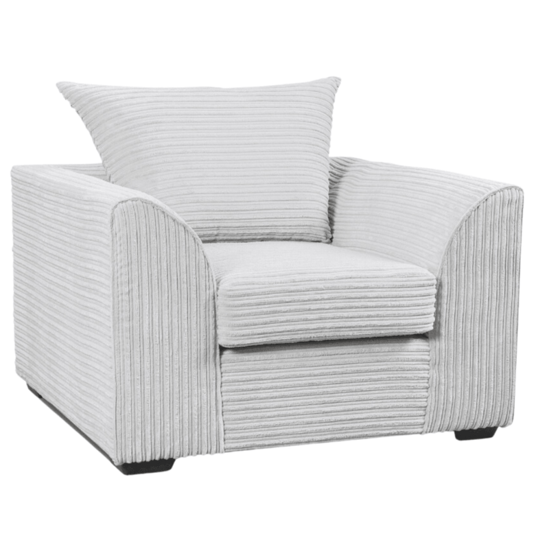 Byron Shark Armchair, Front View on White Background, Modern Minimal Design