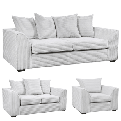Byron Shark 3+2+1 Sofa Combo, Front View on White Background, Modern Minimal Design