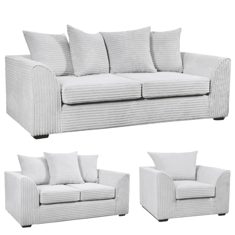 Byron Shark 3+2+1 Sofa Combo, Front View on White Background, Modern Minimal Design