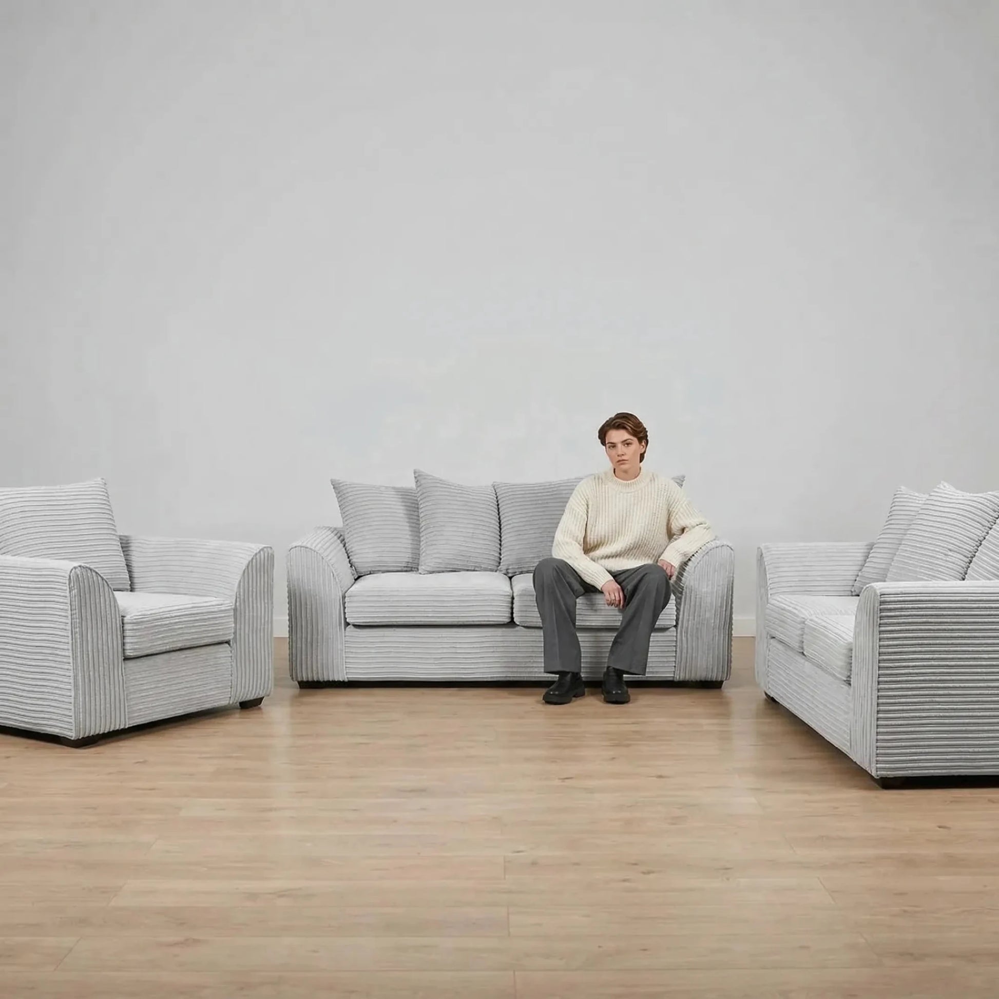 Byron Shark Fabric 3+2+1 Seater Sofa Set - Furniture Instore