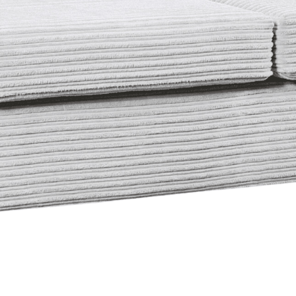 Stack of folded gray towels on a white background