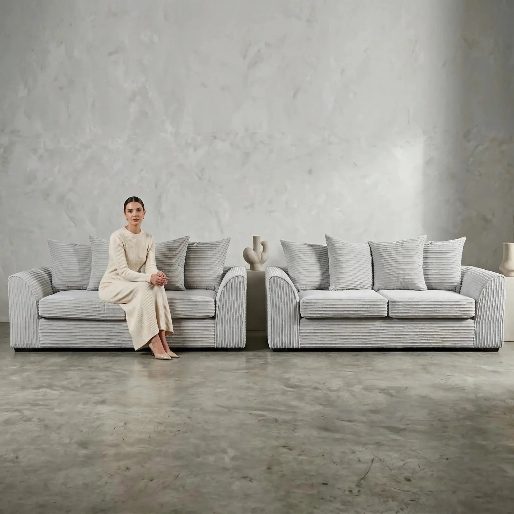 Byron Shark Fabric 3+3 Seater Sofa Set - Furniture Instore