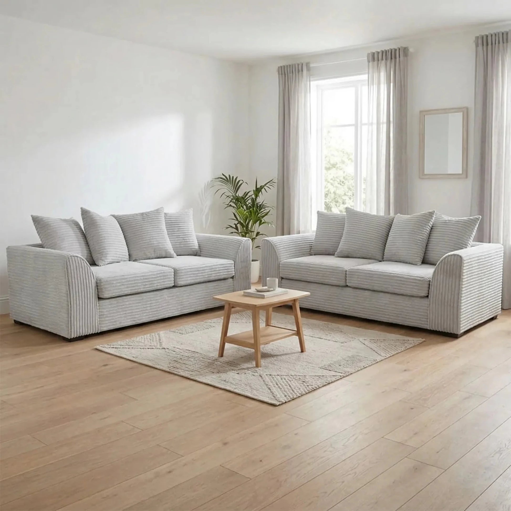 Byron Shark Fabric 3+3 Seater Sofa Set - Furniture Instore