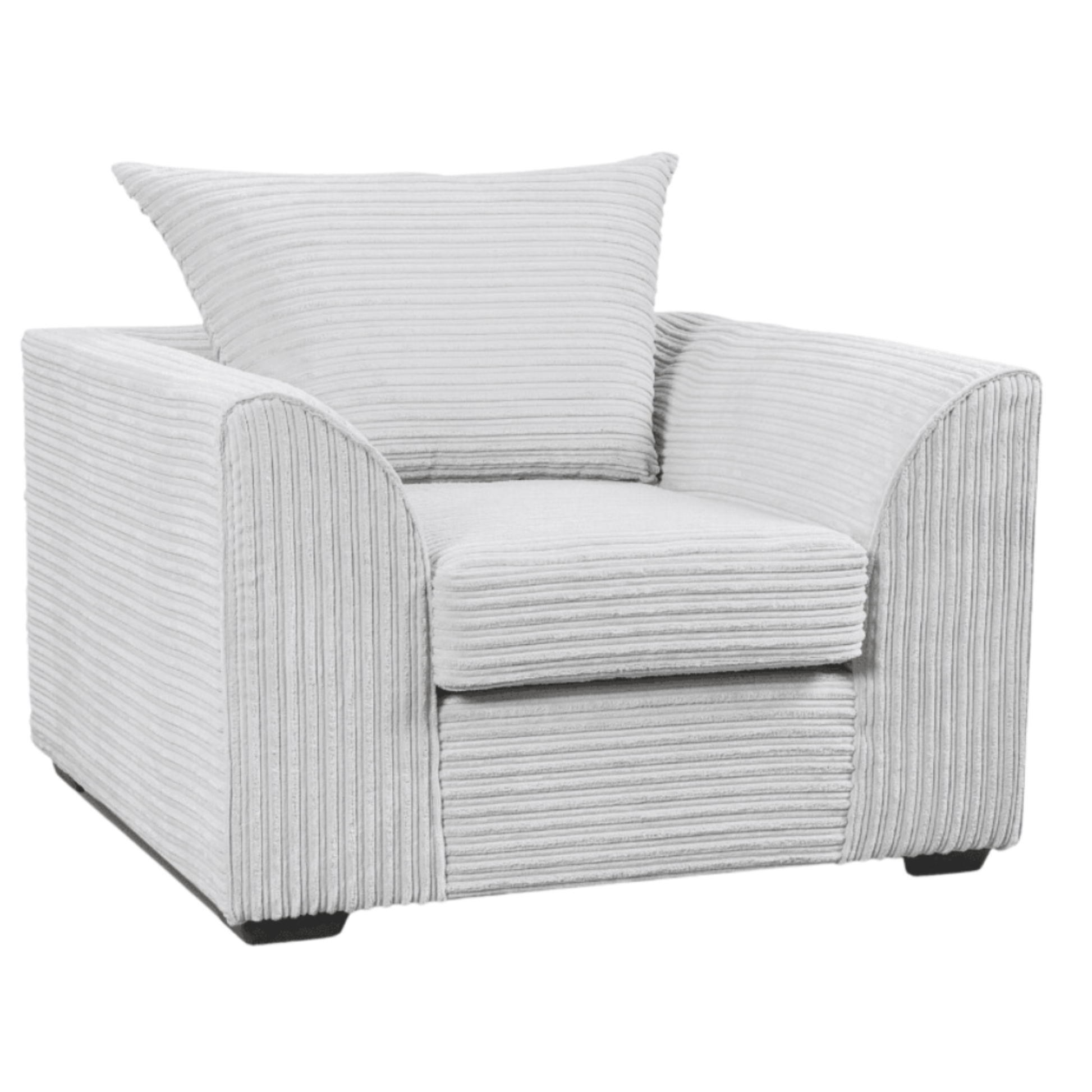 Byron Shark Armchair, Front View on White Background, Modern Minimal Design