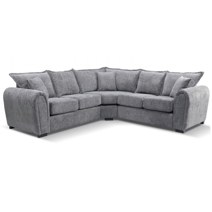 Gray sectional sofa on a white background