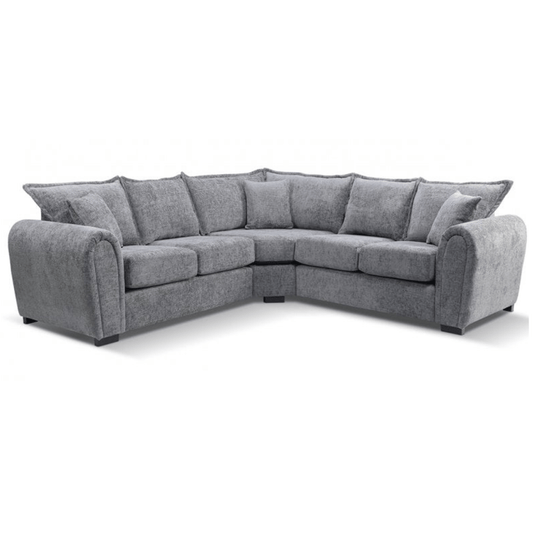 Gray sectional sofa on a white background