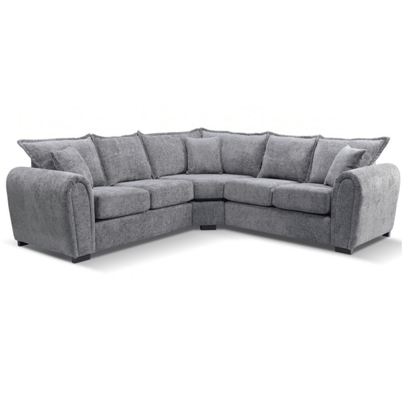 Gray sectional sofa on a white background