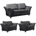 Canterbury Grey Fabric 2+1+1 Seater Sofa Set