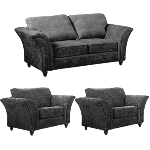 Canterbury Grey Fabric 2+1+1 Seater Sofa Set