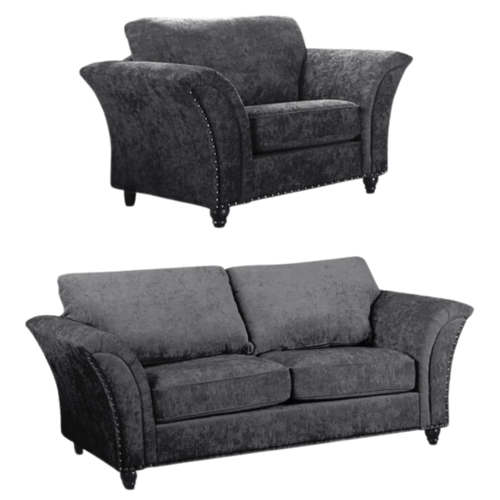 Canterbury Grey Fabric 3+1 Seater Sofa Set