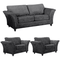 Canterbury Grey Fabric 3+1+1 Seater Sofa Set