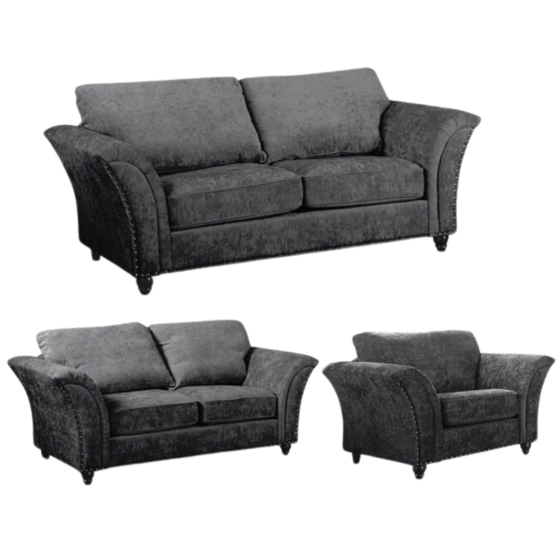 Gray sofa set on a white background