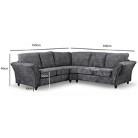 Canterbury Grey Fabric High Back Corner Sofa - Furniture Instore