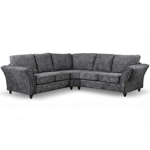 Canterbury Grey Fabric High Back Corner Sofa
