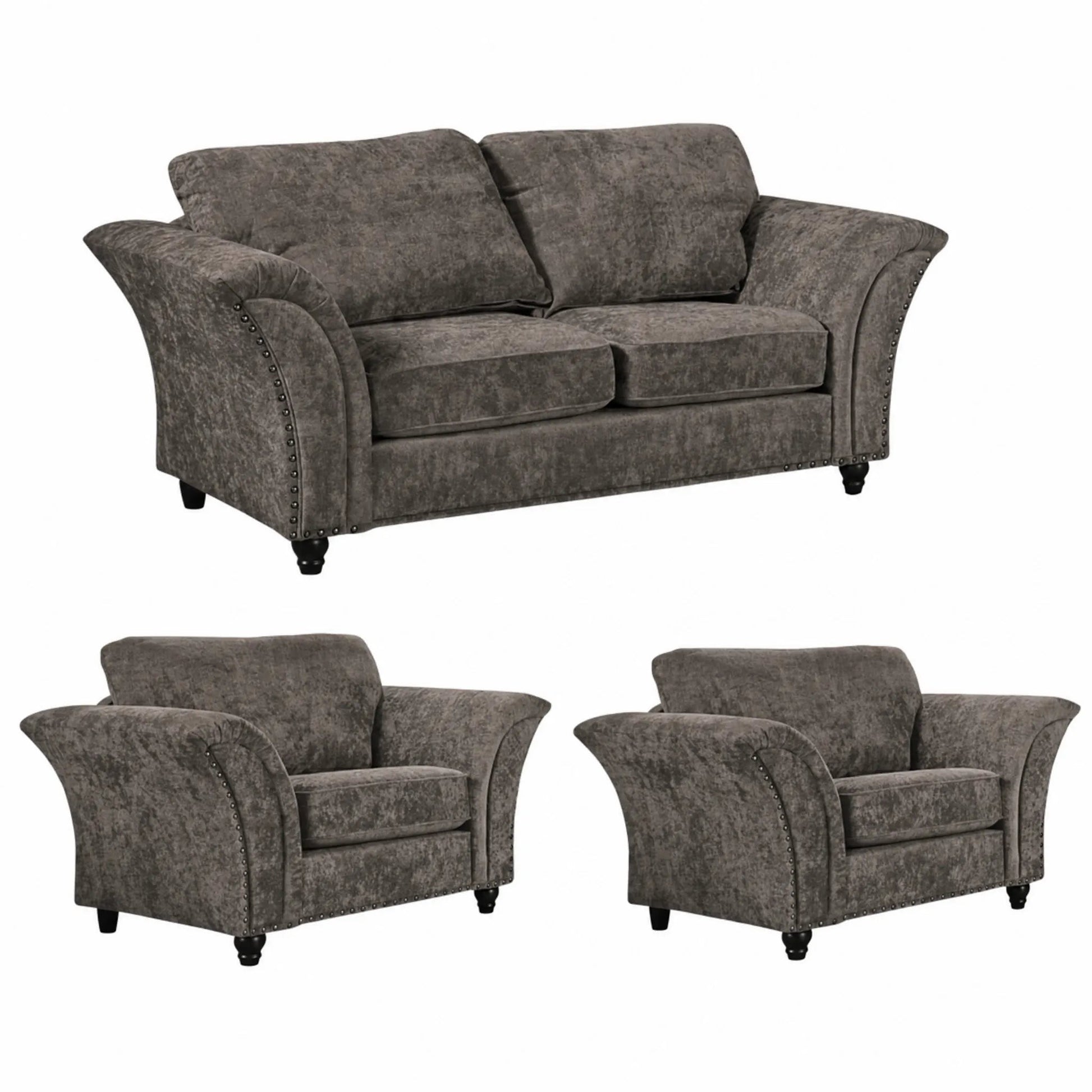 Canterbury Truffle Fabric 2+1+1 Seater Sofa Set - Furniture Instore