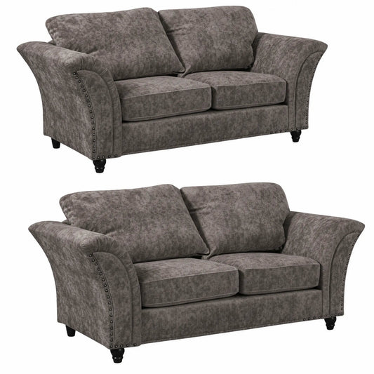 Canterbury Truffle Fabric 2+2 Seater Sofa Set - Furniture Instore