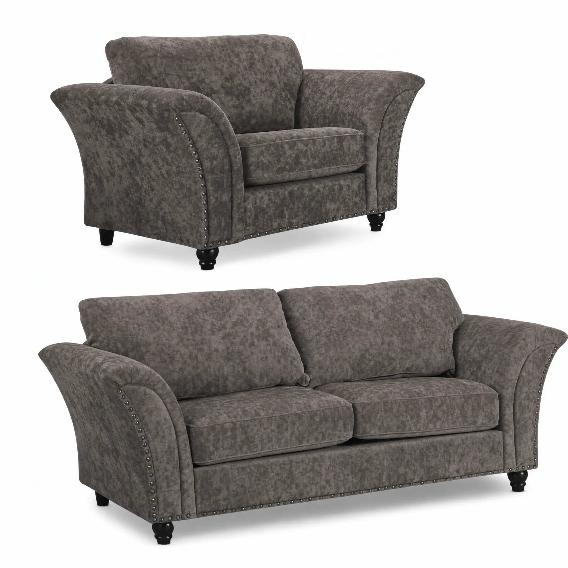 Canterbury Truffle Fabric 3+1 Seater Sofa Set - Furniture Instore