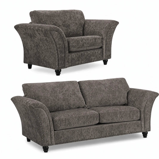 Canterbury Truffle Fabric 3+1 Seater Sofa Set - Furniture Instore