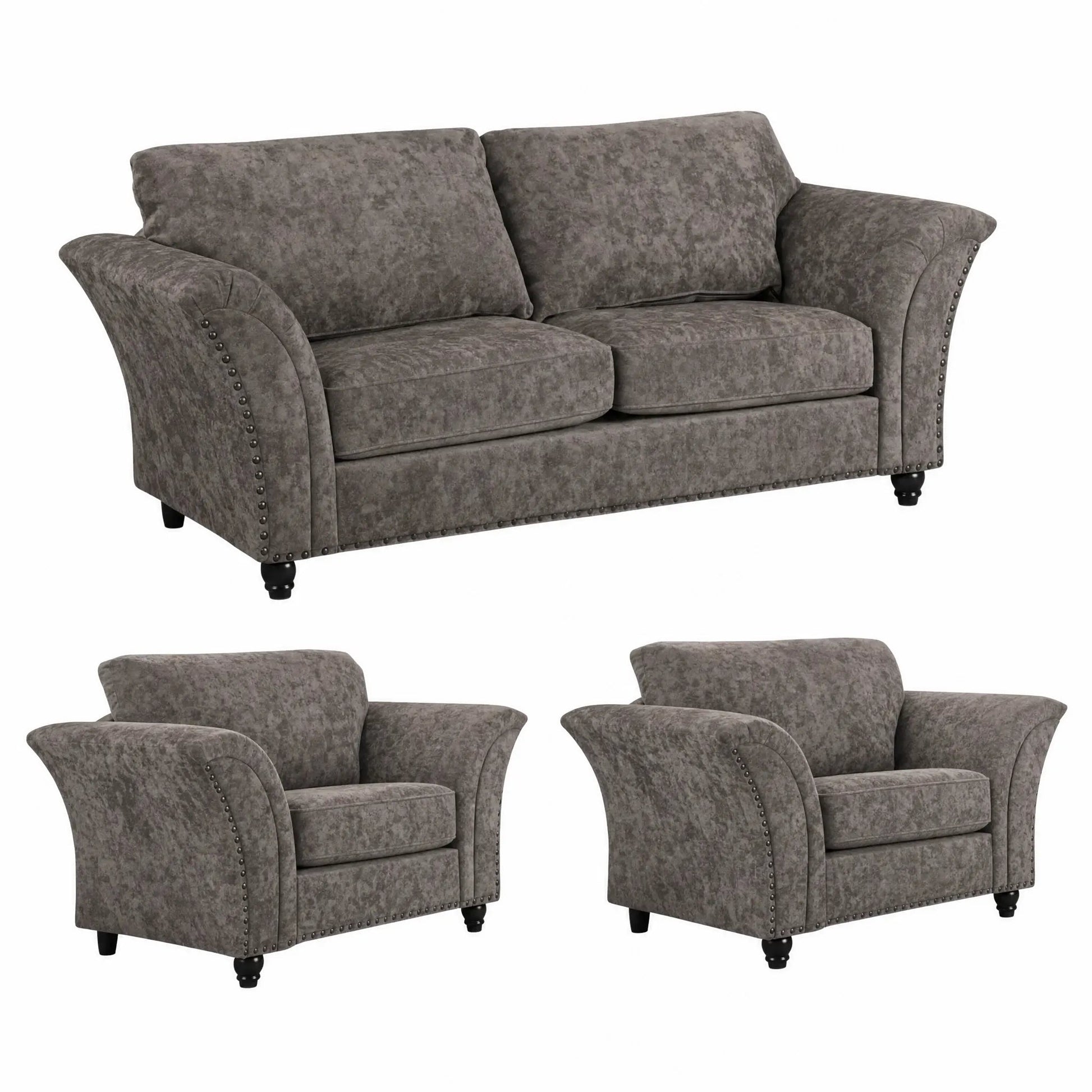 Canterbury Truffle Fabric 3+1+1 Seater Sofa Set - Furniture Instore
