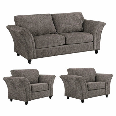 Canterbury Truffle Fabric 3+1+1 Seater Sofa Set