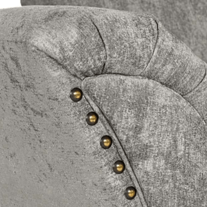 close up of truffle fabric sofa