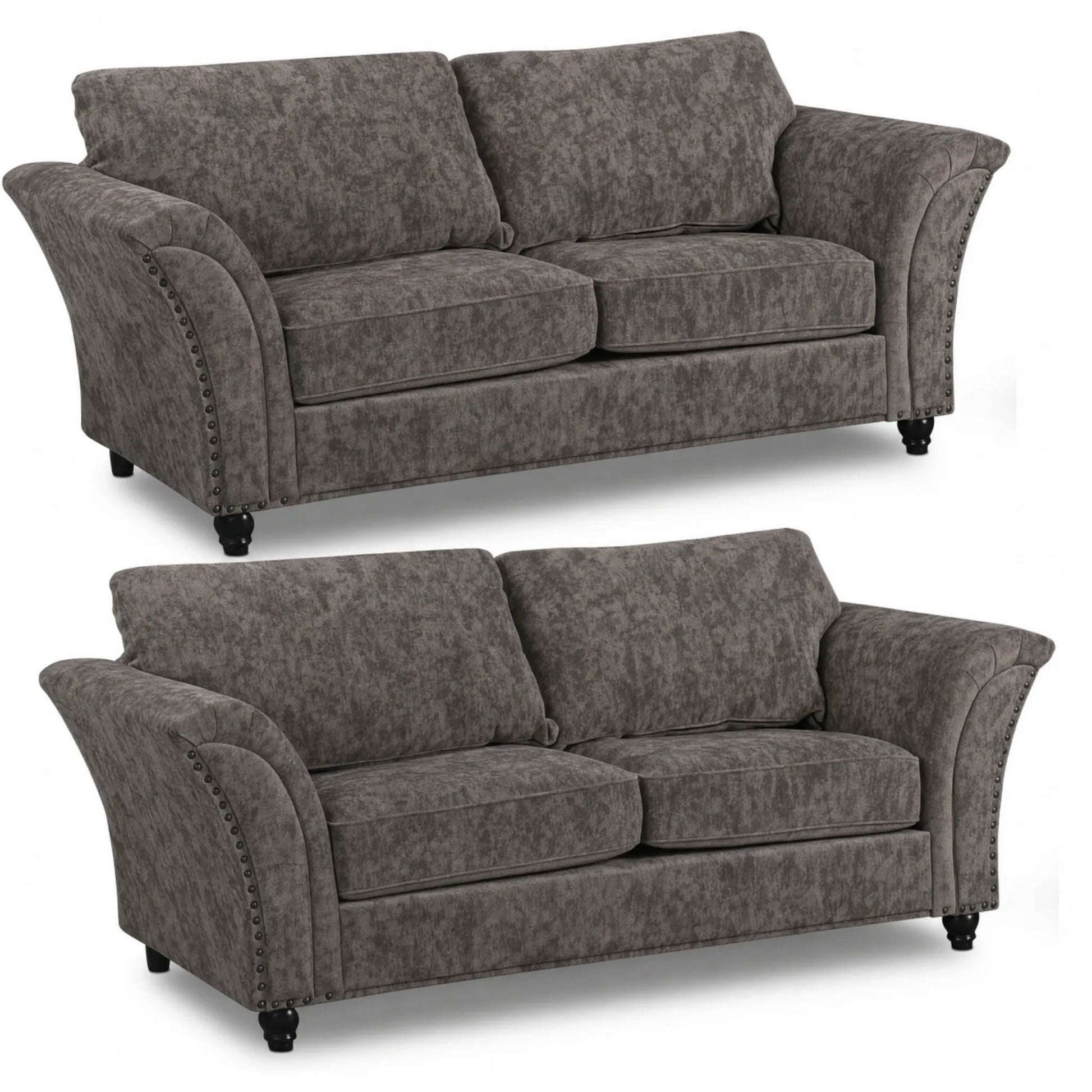 Canterbury Truffle Fabric 3+3 Seater Sofa Set - Furniture Instore