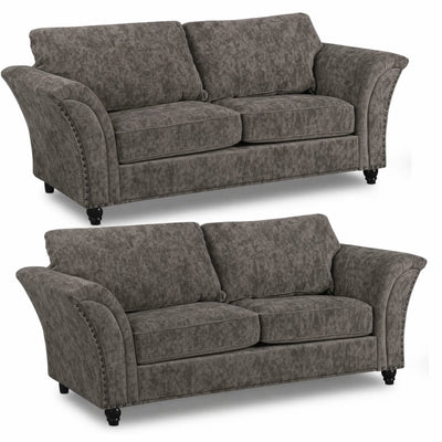 Canterbury Truffle Fabric 3+3 Seater Sofa Set