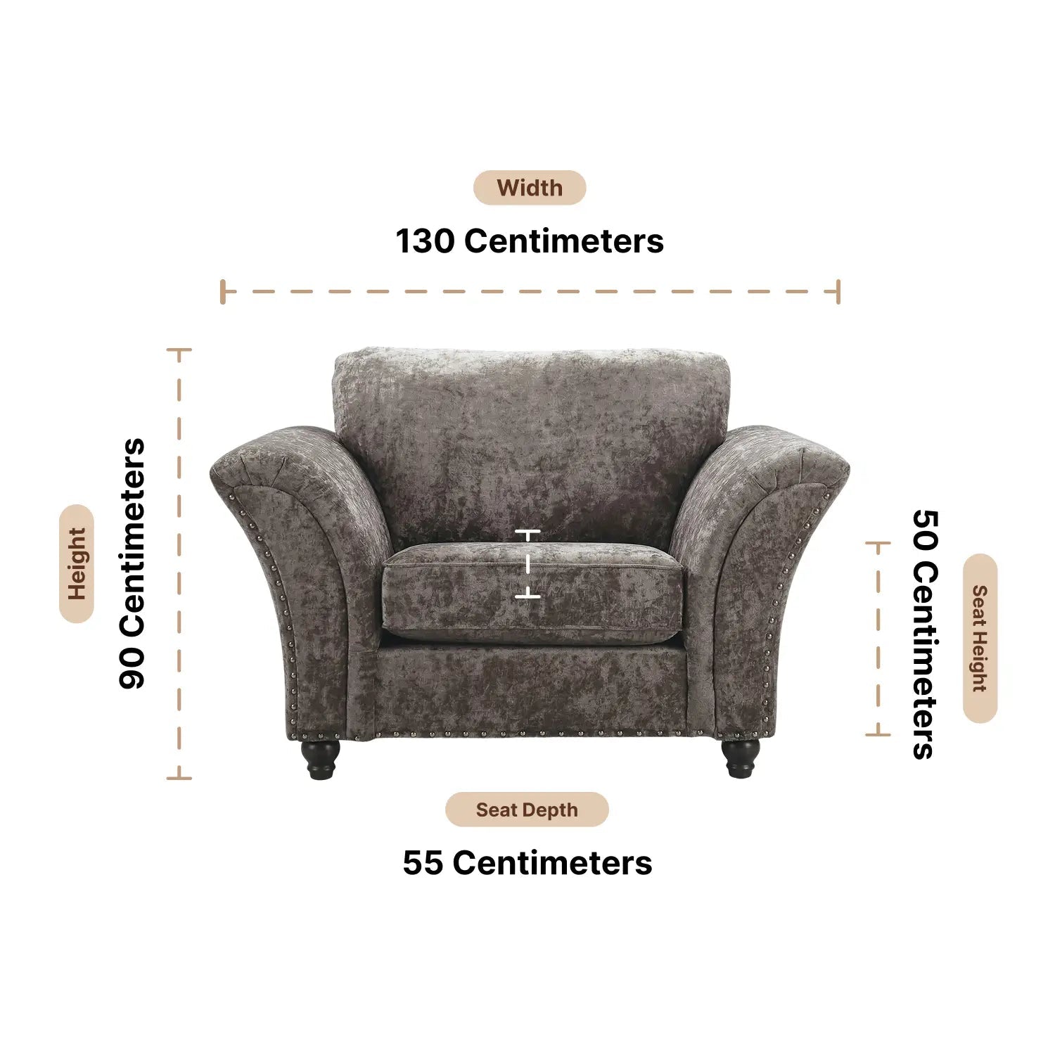 Canterbury Truffle Fabric Armchair - Furniture Instore