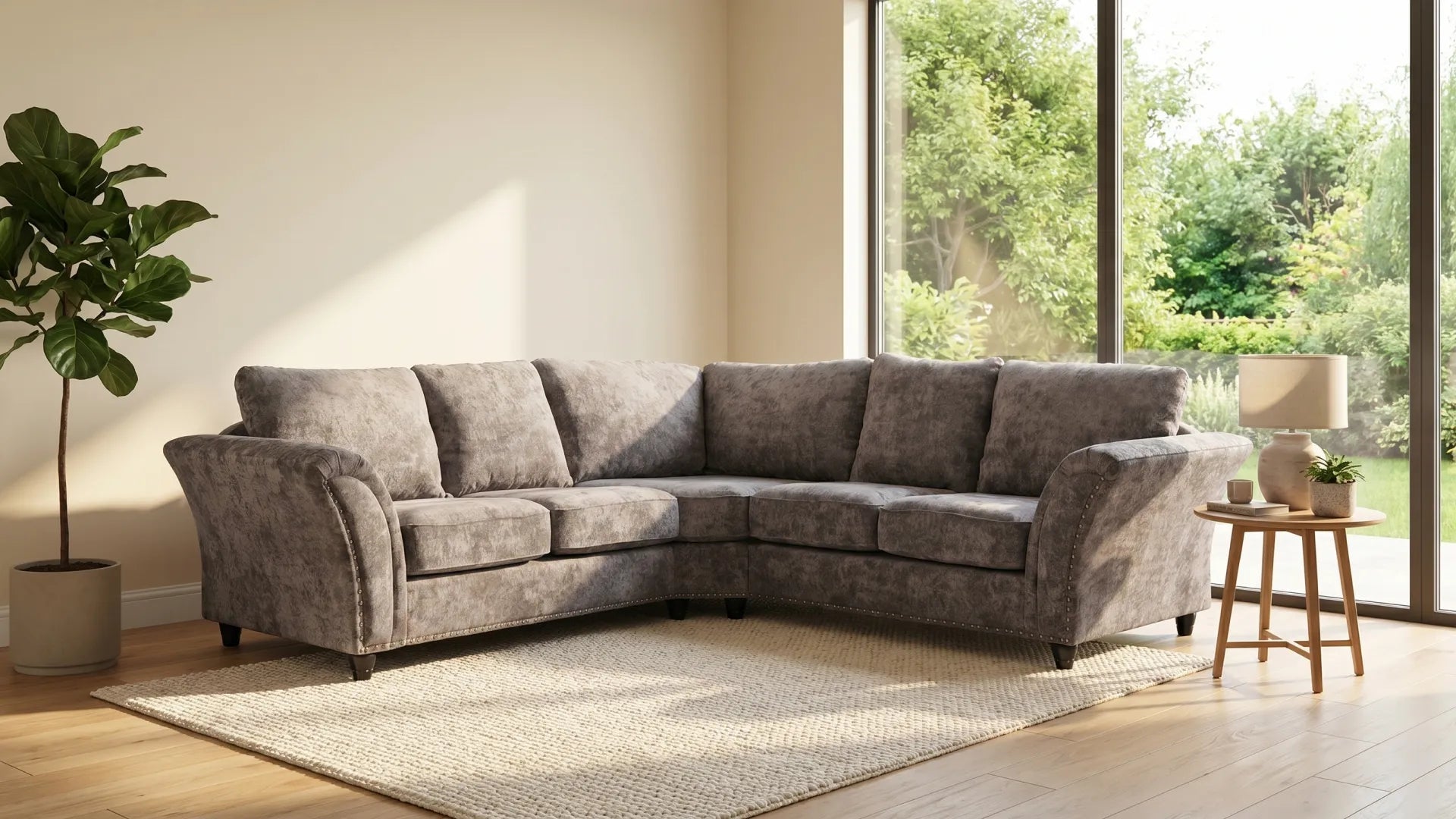 canterbury-truffle-fabric-high-back-corner-sofa