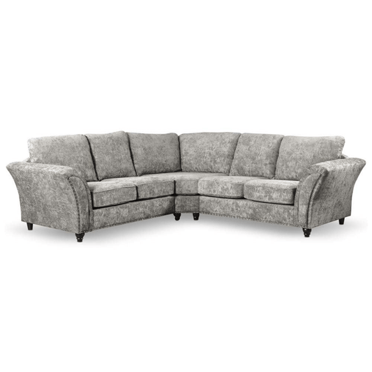 Gray sectional sofa on a white background