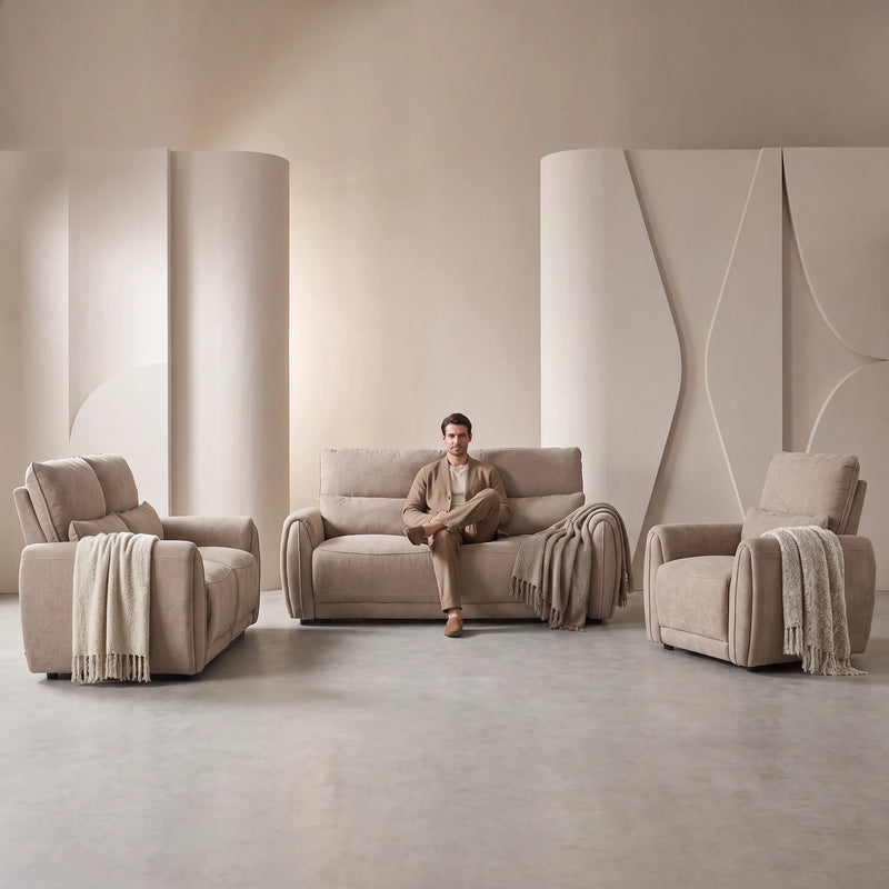 Carlisle Fabric Brown 3+2+1 Seater Sofa Set