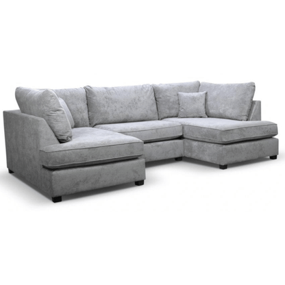 Gray sectional sofa on a white background