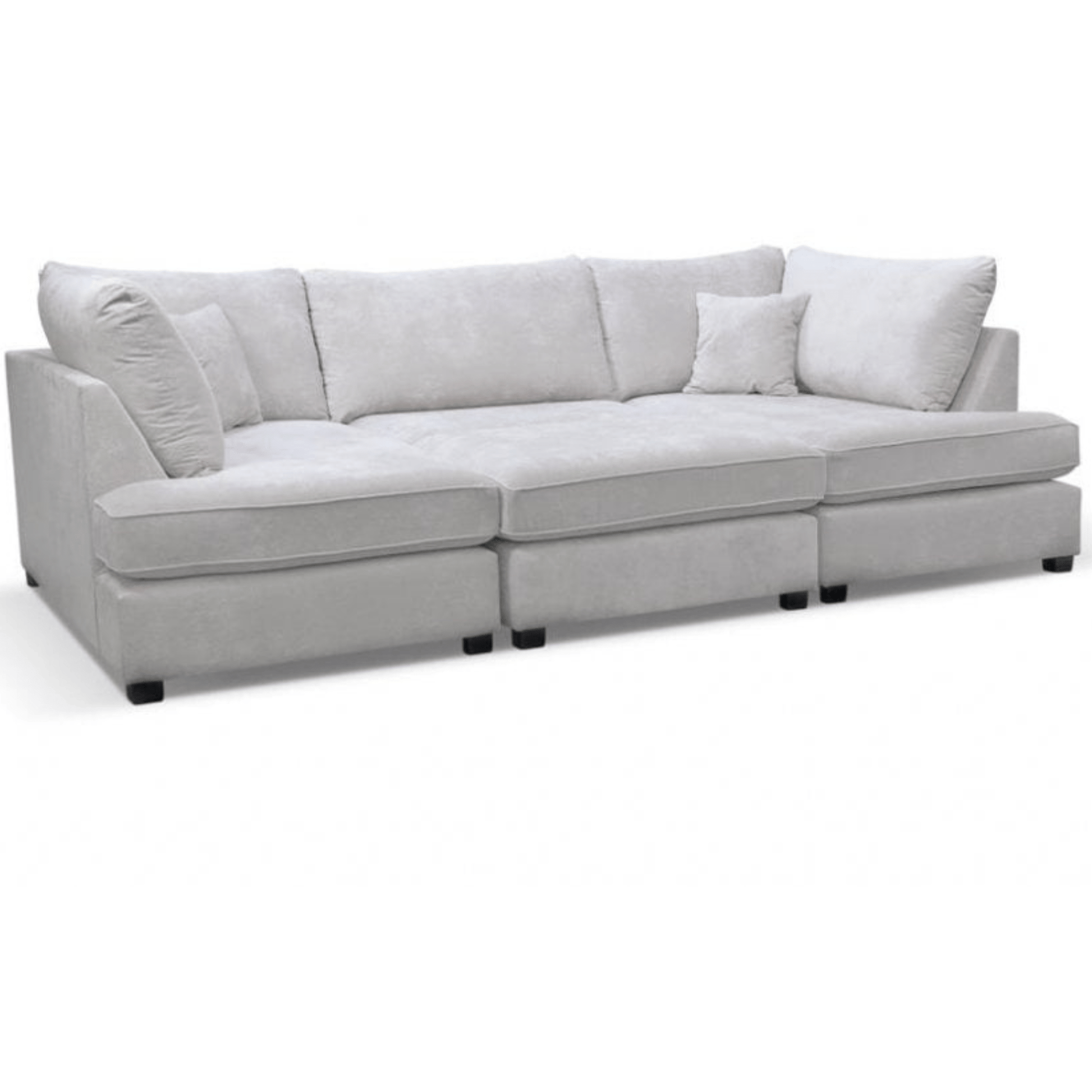 Gray sectional sofa on a white background