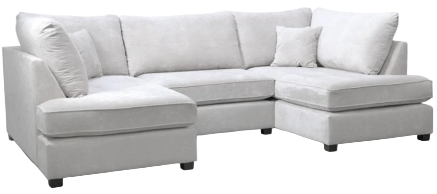 Gray sectional sofa on a white background