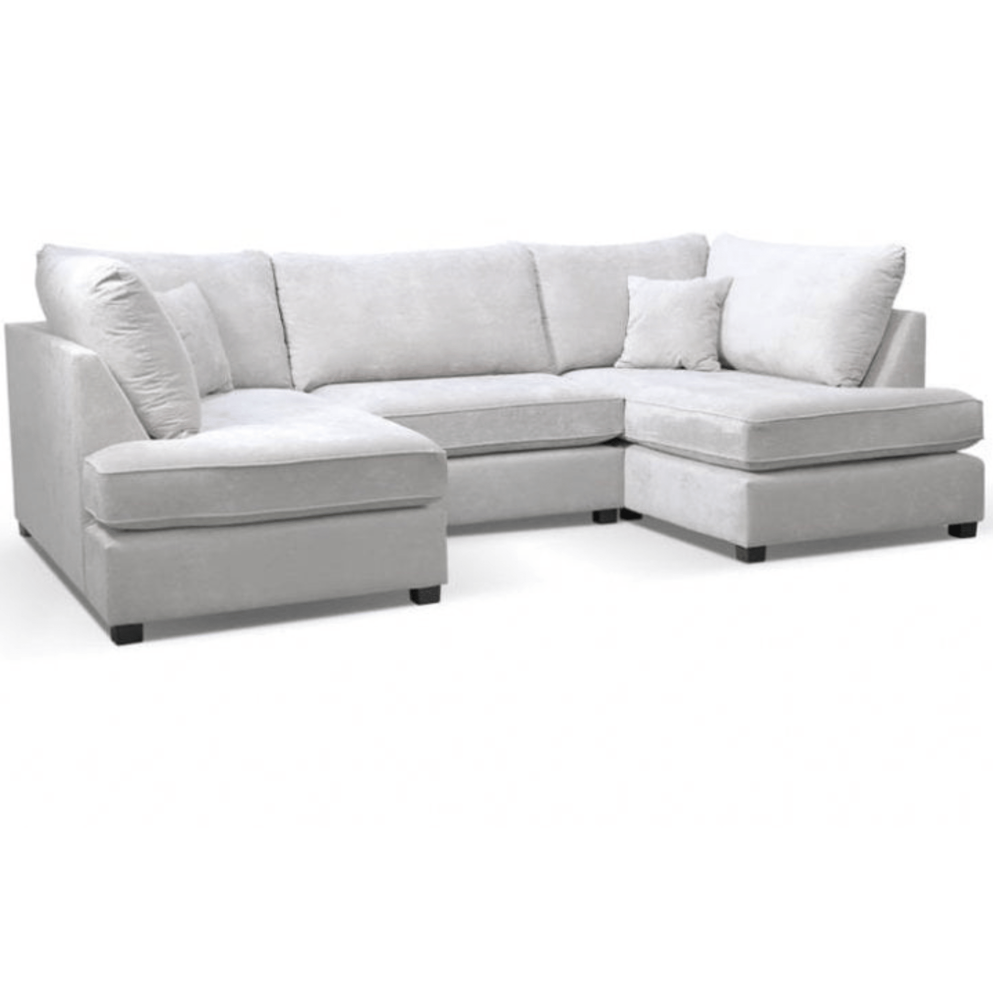 Gray sectional sofa on a white background