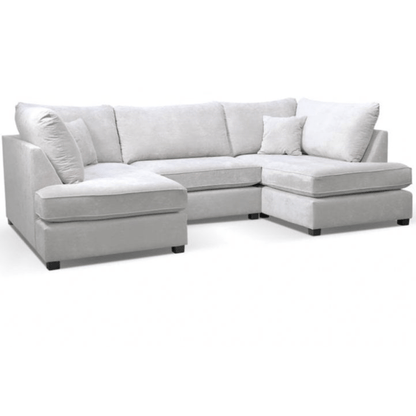 Gray sectional sofa on a white background