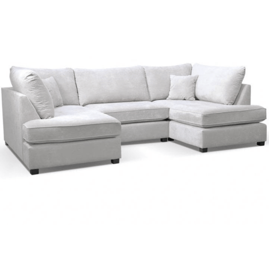 Gray sectional sofa on a white background