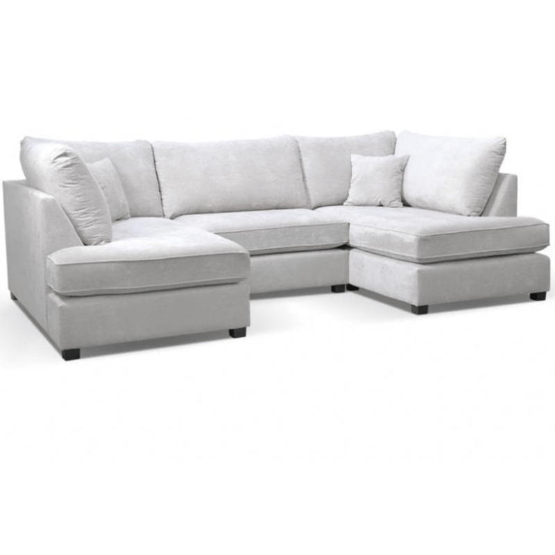Gray sectional sofa on a white background