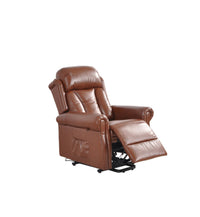 Hunson Genuine Leather Tan Rise & Recline Mobility Chair - Furniture Instore