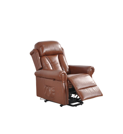 Hunson Genuine Leather Tan Rise & Recline Mobility Chair